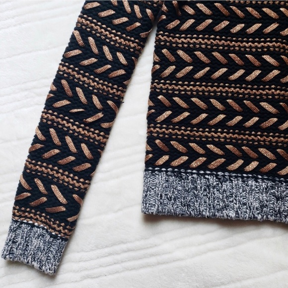 Rag & Bone Black and Gold Scoop Neck Sweater - Picture 8 of 8